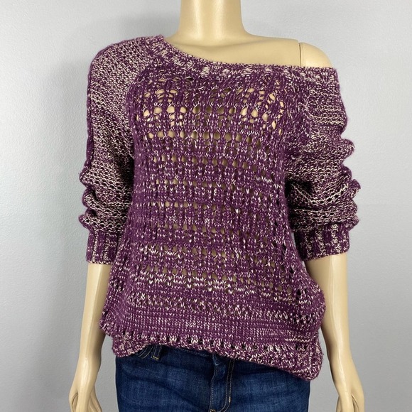 3/$35 Narciso Rodriguez Purple Knit Sweater Large - Picture 1 of 6